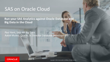 SGF 2016 SAS Oracle Cloud