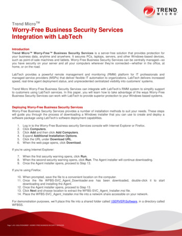 Trend Micro Worry-Free Business Security Services .