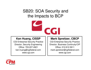 SB20: SOA Security And The Impact To BCP