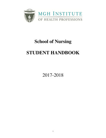 School Of Nursing STUDENT HANDBOOK