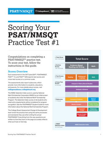 Scoring Your PSAT/NMSQT Practice Test #1