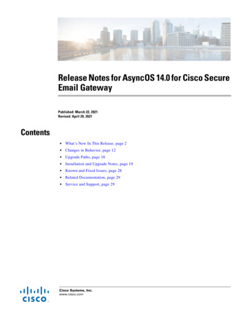Release Notes For AsyncOS 14.0 For Cisco Secure Email .