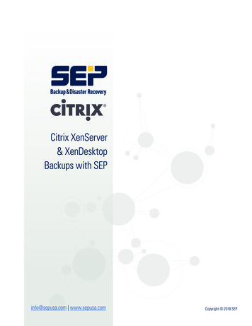 Citrix XenServer & XenDesktop Backups With SEP