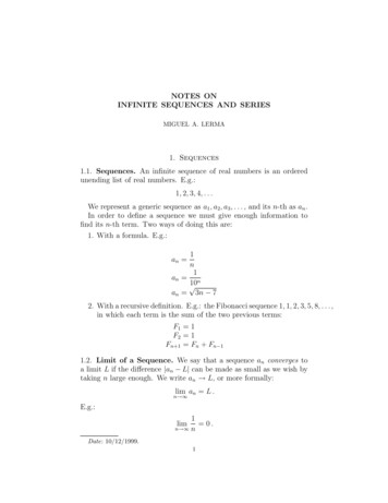 NOTES ON INFINITE SEQUENCES AND SERIES
