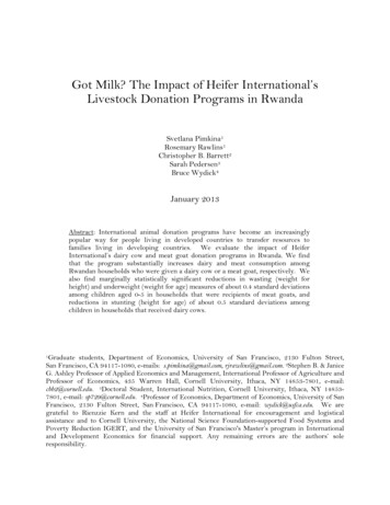 Got Milk? The Impact Of Heifer International’s Livestock .