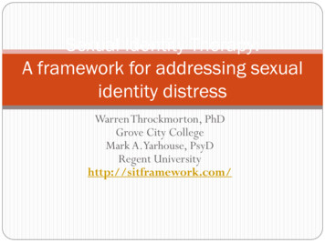 Sexual Identity Therapy: A Framework For Addressing Sexual .