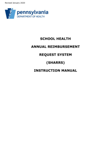 SCHOOL HEALTH ANNUAL REIMBURSEMENT REQUEST 