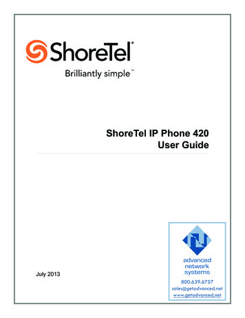 ShoreTel IP Phone 420 User Guide - Headsets Direct
