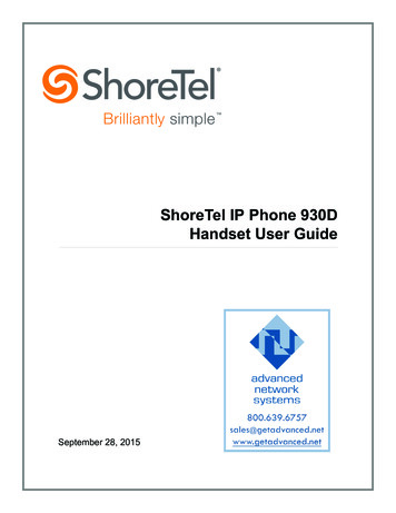 ShoreTel IP Phone 930D Handset User Guide