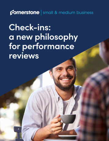Check-ins: A New Philosophy For Performance . - Cornerstone