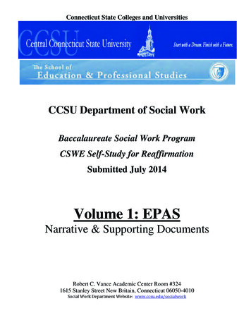Volume 1: EPAS - CCSU