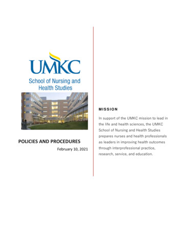 Policies And Procedures - Sonhs.umkc.edu