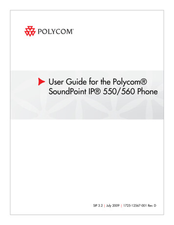 User Guide For The Polycom SoundPoint IP 550/560 