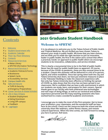 Contents 2021 Graduate Student Handbook - Tulane University