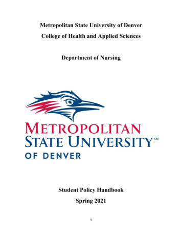 Metropolitan State University Of Denver . - MSU Denver Home