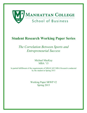Student Research Working Paper Series - Manhattan College