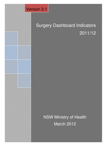 Surgery Dashboard Indicators 2011/12 - Ministry Of Health