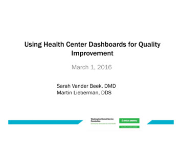 Using Health Center Dashboards For Quality Improvement