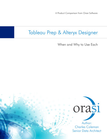 Tableau Prep & Alteryx Designer - Orasi
