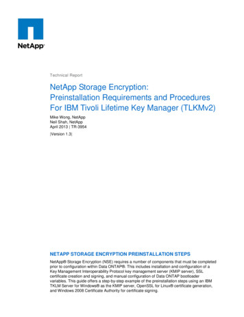 NetApp Storage Encryption: Preinstallation Requirements .