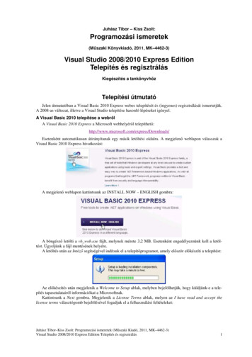 Visual Studio 2008/2010 Express Edition Telepítés és .