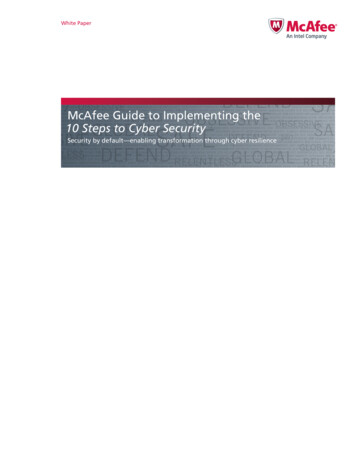 McAfee Guide To Implementing The 10 Steps To Cyber Security