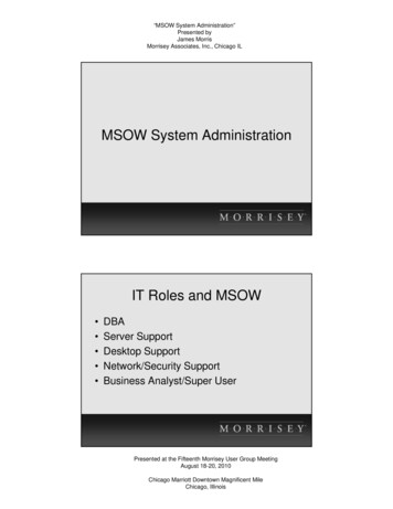 MSOW System Administration