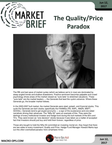 The Quality/Price Paradox