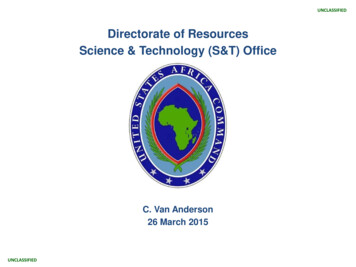 Directorate Of Resources Science & Technology (S&T) Office