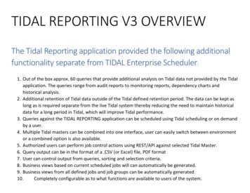 TIDAL REPORTING V3 OVERVIEW - Synertech Inc