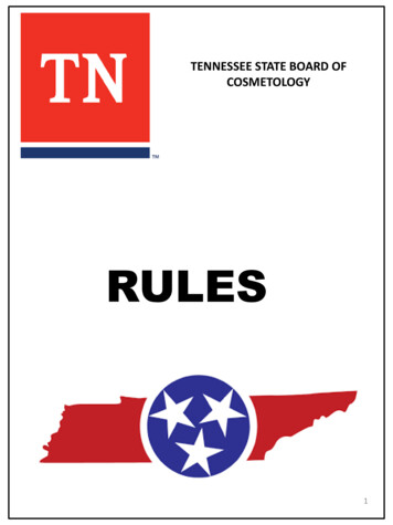 RULES - Tennessee School Of Beauty