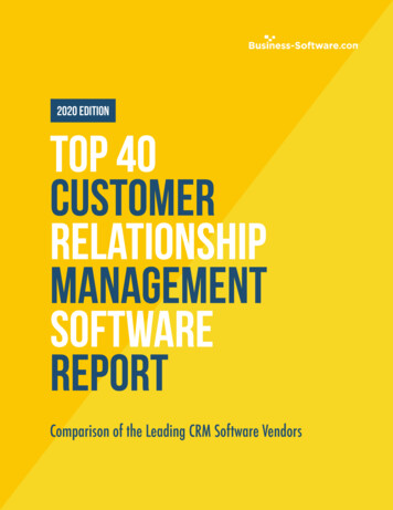2020 EDITION TOP 40 Customer Relationship Management .