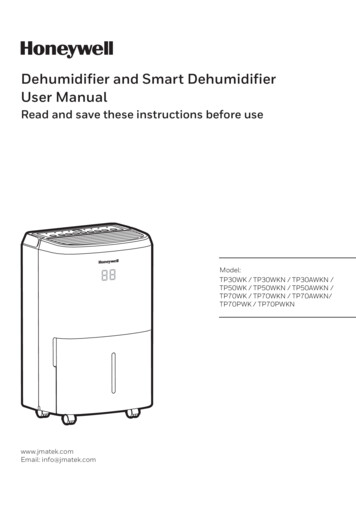 Dehumidiﬁer And Smart Dehumidiﬁer User Manual