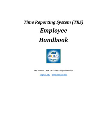 Time Reporting System (TRS) Employee Handbook