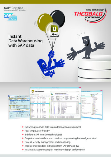 Instant Data Warehousing With SAP Data