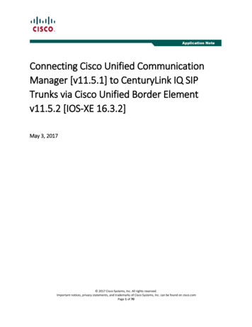 Connecting CUCM 11.5.1 To CenturyLink SIP Trunks Via CUBE .