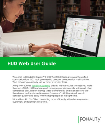 HUD Web User Guide - Fonality