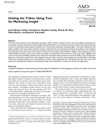 Uniting The Tribes: Using Text For Marketing Insight