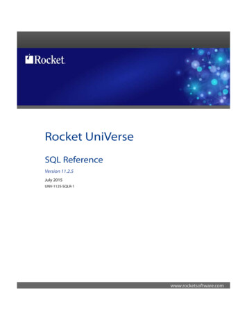 UniVerse SQL Reference Guide - Rocket Software
