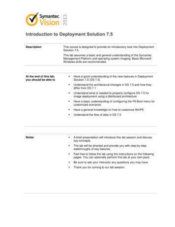Introduction To Deployment Solution 7