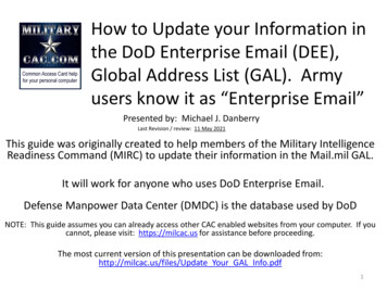 How To Update Your Information In The DoD Enterprise Email .