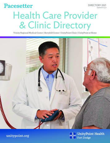 Updated 02/21 Health Care Provider & Clinic Directory