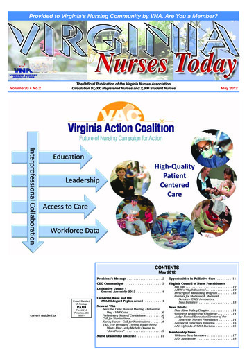 Provided To Virginia’s Nursing Community By VNA. Are You A .