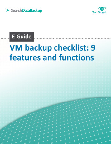 VM Backup Checklist: 9 Features And Functions