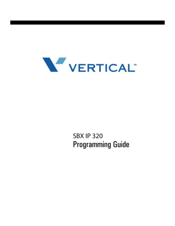 SBX IP 320 Programming Guide - PBX Manuals, Business 