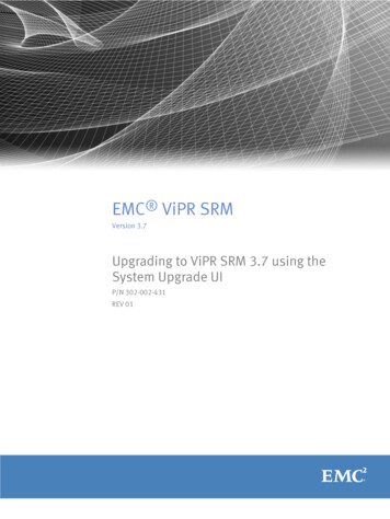256 ViPR SRM 3.7 Upgrading To ViPR SRM 3.7 Using The .