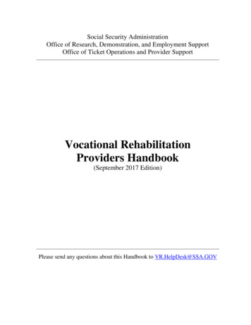 Vocational Rehabilitation Providers Handbook