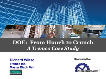 DOE: From Hunch To Crunch - MoreSteam