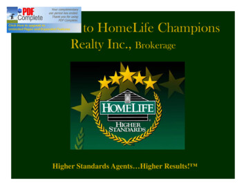 Welcome To HomeLife Champions Realty Inc., Brokerage
