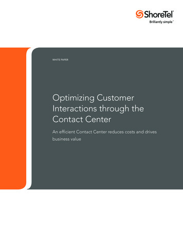 Optimizing Customer Interactions Through The Contact Center